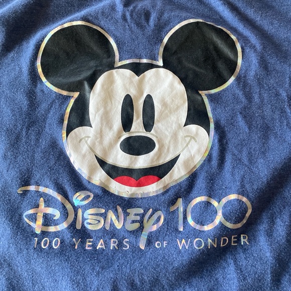 Disney 100th Anniversary Mickey Mouse Blue T-shirt, L - Picture 4 of 5